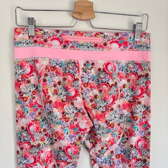 Lululemon Inspire Crop II Leggings Flowabunga Floral Coral Pink 8 - Picture 8 of 10